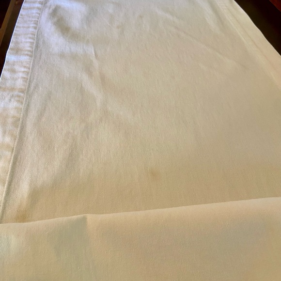 Pottery Barn 100% cotton off white 70” square tablecloth and 16” by 90” runner. - Picture 7 of 9
